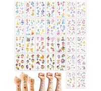 FUGLUS Tatuajes Temporales Niños,30 Hojas Pegatina de Tatuajes Resistente Agua para Niños Niñas,Unicornio Sirena Hada de Flores,Regalos para Halloween Navidad Fiestas Cumpleaños