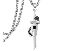 Fuguangju Toji Fushiguro - Collar de plata de ley 925 Toji con lanza del cielo invertida, regalo para fanáticos del anime, plata de ley, sin piedras preciosas, Plata esterlina, No es una piedra