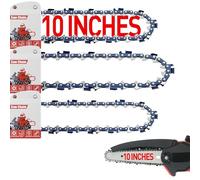 FuGuiB 10 Pulgadas Cadena Motosierra, 3/8"LP 1,3 mm 40 Eslabones 25cm, 3Pcs