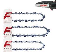 FuGuiB 8 Pulgadas Cadena Motosierra, 1/4"LP 1,1 mm 47 Eslabones 20cm, 3Pcs | Cadenas para motosierras, cadena de repuesto intercambiable para mini motosierra, cadena para cortes de jardinería