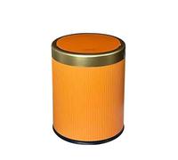 FUHAI-666 Basura Hogar Sala de estar Cocina Baño Inodoro Prensa gran capacidad con tapa Bote basura(Orange,Medio)