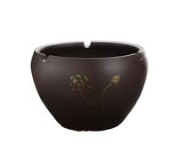 FUHAI-666 Ceniceros de Cigarrillos Large, Retro-Style Purple Clay Ashtray Suitable for Home Living Room and Office Use Featuring a Lotus Design