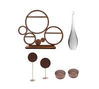 FUHAI-666 Estante de joyería 6-Piece Multi Circle Wooden Metal Jewelry Display Stand Set