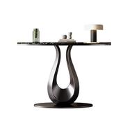 FUHAI-666 Mesa Consola Mesa de Entrada Unidad Almacenamiento semicircular Pared mármol(XS)