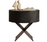 FUHAI-666 Mesitas de Noche Mesita de Noche Redonda con Patas Cruzadas y cajón for Almacenamiento organización del Dormitorio(Grande)