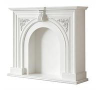 FUHAI-666 Revestimiento de Estufa de Chimenea eléctrica Chimenea Arqueada Blanca Revestimiento Decorativa Independiente Madera(Pequeño)