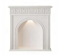 FUHAI-666 Revestimiento de Estufa de Chimenea eléctrica Chimenea arqueada Moderna con repisa de Chimenea Decorativa iluminación LED(Blanco,Grande)
