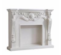 FUHAI-666 Revestimiento de Estufa de Chimenea eléctrica Chimenea Blanca Estilo Europeo Revestimiento Adornado Independiente