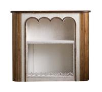 FUHAI-666 Revestimiento de Estufa de Chimenea eléctrica Chimenea eléctrica con repisa y Estante Abierto Sin Calor LED Efecto Llama Madera Envejecida(Non Decorative Core)