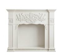 FUHAI-666 Revestimiento de Estufa de Chimenea eléctrica Chimenea Floral Tallada Blanca Revestimiento Estante Tradicional Decorativo