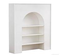 FUHAI-666 Revestimiento de Estufa de Chimenea eléctrica Estante de Almacenamiento Abierto Independiente, gabinete Decorativo con repisa Chimenea arqueada Blanca(Medio)