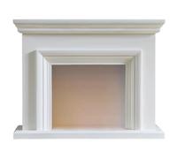 FUHAI-666 Revestimiento de Estufa de Chimenea eléctrica Marco de Madera Blanca for Chimenea, repisa Decorativa clásica Independiente, Envolvente(Pequeño)