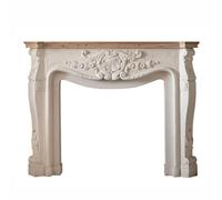 FUHAI-666 Revestimiento de Estufa de Chimenea eléctrica Revestimiento De Chimenea Decorativo Vintage Envejecido Entorno Blanca