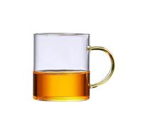 FUHAI-666 Tazas de cafe Juego de 4 Uds. De vasos cristal con asa, Mini taza maestra gruesa resistente al calor, té transparente for elaboración casera