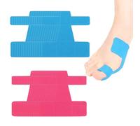 FUHAMJ 30 Cintas de Kinesiología Precortadas para Hallux Valgus (Juanetes) - Alivio del Dolor y Corrección Eficaz para Dedos y Pies - Cinta de Fisioterapia para el Cuidado Diario (Azul)