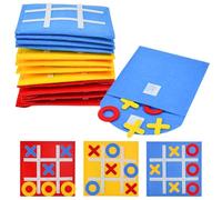 Fuhesgu 12 Pcs Fieltro Juego Mini Juego Tres en Raya 12x12cm de Espuma Mini Juego de Mesa Regalos Cumpleaños Niños Colegio Detalle Cumpleaños Infantil para Invitados Alumnos Primaria