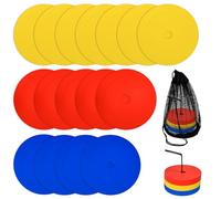Fuhesgu 30 Pcs Disco Plano Entrenamiento Futbol Niños Material Entrenamiento Futbol Conos Entrenamiento Deportivo para Futbol Patines Baloncesto Aire Libre Actividad, Antideslizante, 3 Colores Vivos