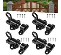 Fuhesgu 4 Pcs Cierres de Pestillo Automático Resorte Perno Puerta Aluminio Nergo Cierre Puerta Valla Suaves al Cerrar pestillo Pequenos para Ventanas Puertas de Madera Armarios Mueble + 16 Tornillos