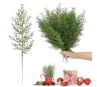 Fuhesgu 40 Pcs Ramas de Pino Artificial de Navidad 35cm Ramas de Abeto Artificiales Navideñas Decorativas Hacer Guirnaldas/Coronas/Manualidades/Decoración-Flexible Cortable