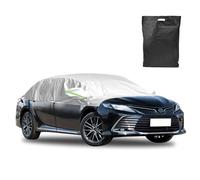 Fuhesgu Semi Funda Coche 380x280cm Cubre Coches Exterior Impermeable con Tiras Reflectantes para Hatchback Sedán SUV Tela Oxford, A Prueba de Polvo Lluvia Nieve Sol Protección UV Protege Coche Grarage