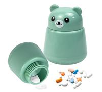 Fuhesgu Tritapillole Medicina Creativa con Forma de Oso Trituradora Manual para Tabletas Molinillo con Píldora Portátil, Trituradora de Medicamentos en Polvo Fino, Plástico Libre de BPA