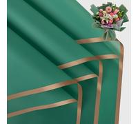 FUHITIM 20 hojas de papel de flores envueltas, perfectas para bodas, cumpleaños, Navidad, baby showers, ramos de bricolaje (esmeralda)