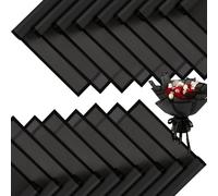 FUHITIM 20 hojas de papel de regalo de flores, papel de embalaje de ramo floral impermeable para manualidades, suministros de floristería, papel de embalaje para regalo de cumpleaños de boda (negro