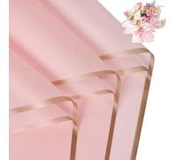 FUHITIM 20 hojas de papel de regalo de flores, papel de embalaje de ramo floral impermeable para manualidades, suministros de floristería, papel de embalaje para regalo de cumpleaños de boda (rosa