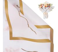 FUHITIM 20 hojas de papel de regalo de flores, papel de embalaje de ramo floral impermeable para manualidades, suministros de floristería, papel de embalaje para regalo de cumpleaños de boda (rosa