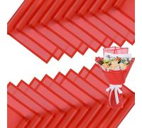 FUHITIM 20 hojas de papel de regalo de flores, papel de embalaje de ramo floral impermeable para manualidades, suministros de floristería, papel de embalaje para boda, regalo de cumpleaños (rojo