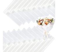 FUHITIM 20 hojas de papel de regalo de flores, papel de embalaje de regalo floral impermeable para manualidades, suministros de floristería, papel de embalaje para boda, regalo de cumpleaños (blanco