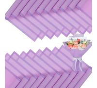 FUHITIM 20 hojas de papel de regalo de flores, papel de embalaje de regalo floral impermeable para manualidades, suministros de floristería, papel de embalaje para boda, regalo de cumpleaños (morado