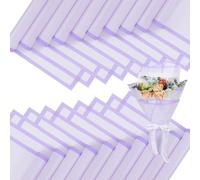 FUHITIM 20 hojas de papel de regalo de flores, papel de embalaje de regalo floral impermeable para manualidades, suministros de floristería, papel de embalaje para boda, regalo de cumpleaños (morado