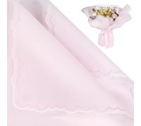 FUHITIM 20 hojas de papel de regalo de flores, papel de regalo de ramo floral impermeable, suministros de floristería, papel de embalaje para boda, regalo de cumpleaños, bricolaje (rosa)