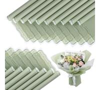 FUHITIM 20 hojas de papel de regalo de flores, papel de regalo impermeable para ramo floral, suministros de floristería, papel de embalaje para boda, regalo de cumpleaños, bricolaje (verde oscuro)