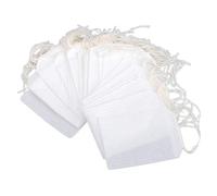 Fuhjythy 100Pcs Bolsitas de Té VacíAs Papel de Filtro de Alimenticio Ambiental Cadena Sello de Hierba Bolsa de Té Suelta 5.5 X 7Cm