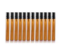 Fuhjythy 12 Piezas 10 Ml Botella de Vidrio MarróN Pulverizador de Niebla Botella de PortáTil Perfume de Vidrio Perfume Recargable