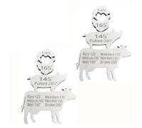 Fuhjythy 2 Piezas de Regalo de Barbacoa para Hombres, Fiesta de Parrillada para Marido, ImáN MetáLico de Temperatura de la Carne, GuíA de Temperatura de CoccióN Interna de la Carne