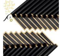 Fuhjythy 20 Hojas de Papel de Regalo de Flores con Borde Dorado, Papel de Embalaje para Ramo, Suministros para Ramo de Floristería (Negro)
