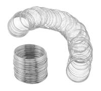 Fuhjythy 500 Bucles de Alambre para Joyería con Cuentas, Calibre 22, Alambre de Acero con Memoria, Pulseras, Brazaletes de Plata Al por, Accesorios para Hacer Joyas