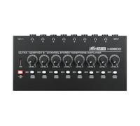 Fuhjythy Amplificador de Audio Ultracompacto HA800, Miniamplificador de Auriculares Estéreo de 8 Canales, Enchufe Europeo