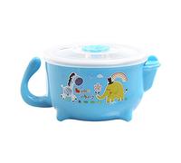 Fuhjythy Azul 410ML Cuenco de Aislamiento de InyeccióN de Agua para NiñOs Vajilla de Aislamiento FríO y Caliente Cuenco de Suplemento Alimenticio de Aislamiento de de Doble Uso