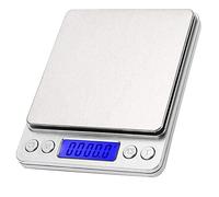 Fuhjythy BáScula Digital de Cocina de Acero Inoxidable, 3 Kg / 0.1 G Mini BáScula para Alimentos, BáScula ElectróNica, BáScula Digital Recargable USB