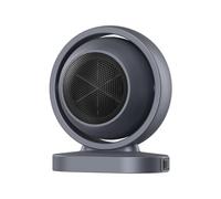 Fuhjythy Calentador de Ventilador EléCtrico PortáTil para el Hogar, Escritorio, Oficina, Sala de Estar, Dormitorio, PTC, CeráMica, Calentamiento RáPido, Enchufe de la UE, Gris