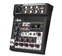 Fuhjythy Consola Mezcladora de Audio Portátil Bluetooth, 5 Canales, Tarjeta de Sonido, Reproducción USB, Grabación, Reproducción por Computadora, Mini Mezclador de Audio, Transmisión