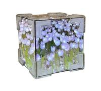 Fuhjythy Lámpara Noche con Forma Cubo con Espejo y Tulipanes para Hacer Tú Mismo, Adorno para Habitación, Paquete Material Hecho A Mano, Decoración Escritorio, Color