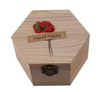 Fuhjythy Rainbow Multicolor Rose Flower JabóN Caja de Madera con Forma Hexagonal Fiesta Regalo de San ValentíN, Rosa