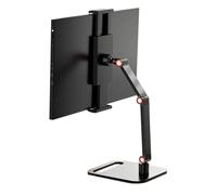 Fuhjythy Soporte de monitor portátil, soporte de escritorio de metal universal, 16 pulgadas, soporte plano de escritorio para transmisión en vivo