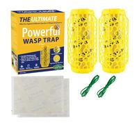 Fuhjythy Trampa para Avispas para Colgar Al Aire Libre, Trampa para Avispas y Abejas Carpinteras, Trampa para Chaquetas con Tablero Pegajoso para Insectos, Trampa para Moscas Fruta