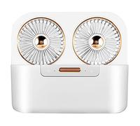 Fuhjythy Ventilador Rociador de Doble Aspa Fresco de Verano Ventilador de Aire Acondicionado de Escritorio USB Ventilador Rociador Silencioso Refrigerado por Agua PortáTil para Oficina 1